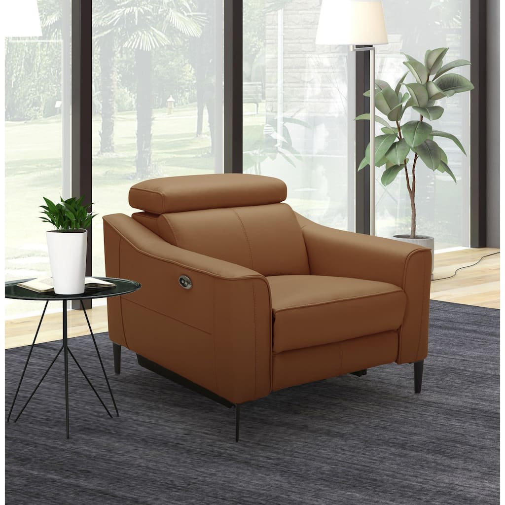 Divani Casa Eden Modern Camel Leather Recliner Chair