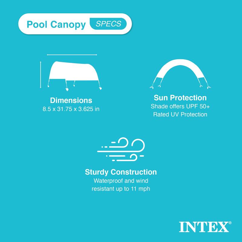 Intex 28054E Protective Canopy for 9 Foot or Smaller Rectangular Swimming Pools - 8.28