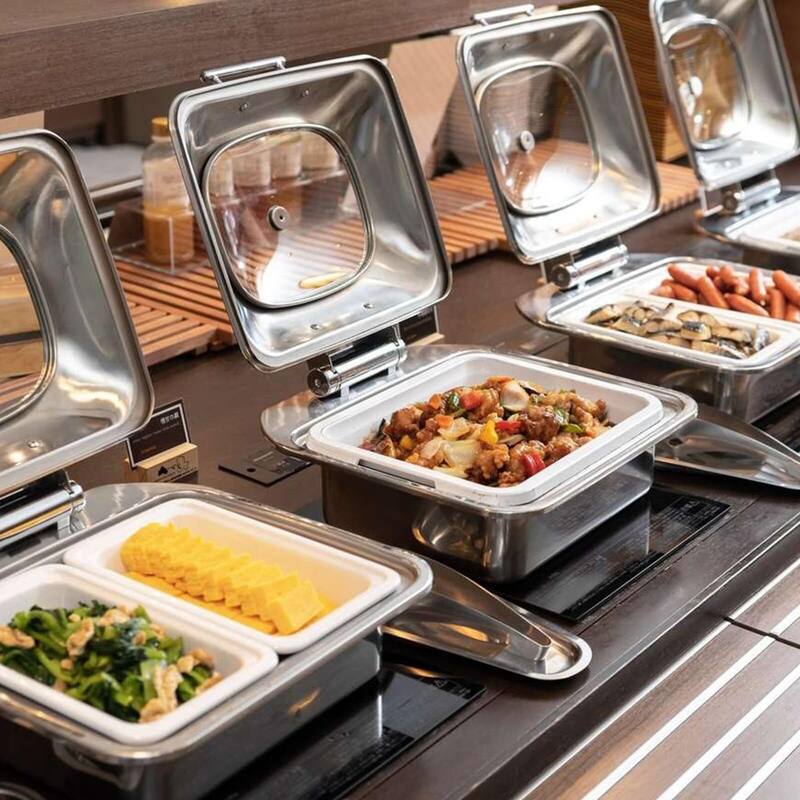 9 Qt Chafing Dish Buffet Set, Stainless Steel Rectangular Hydraulic Dining Stove