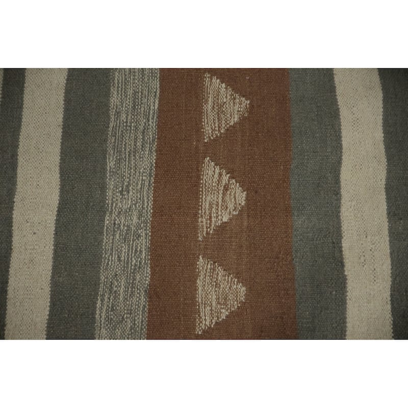 Hand Woven Oriental 100% Wool Carpet Southwestern Tribal Multi-Colored Kilim Area Rug - 12' 5'' X 8' 9''
