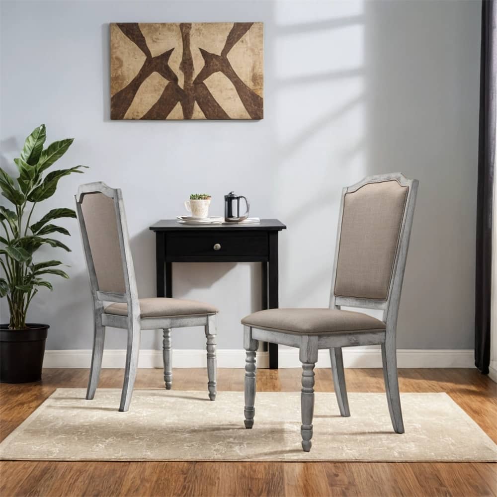Wood Pedestal Dining Chair,Set of 2
