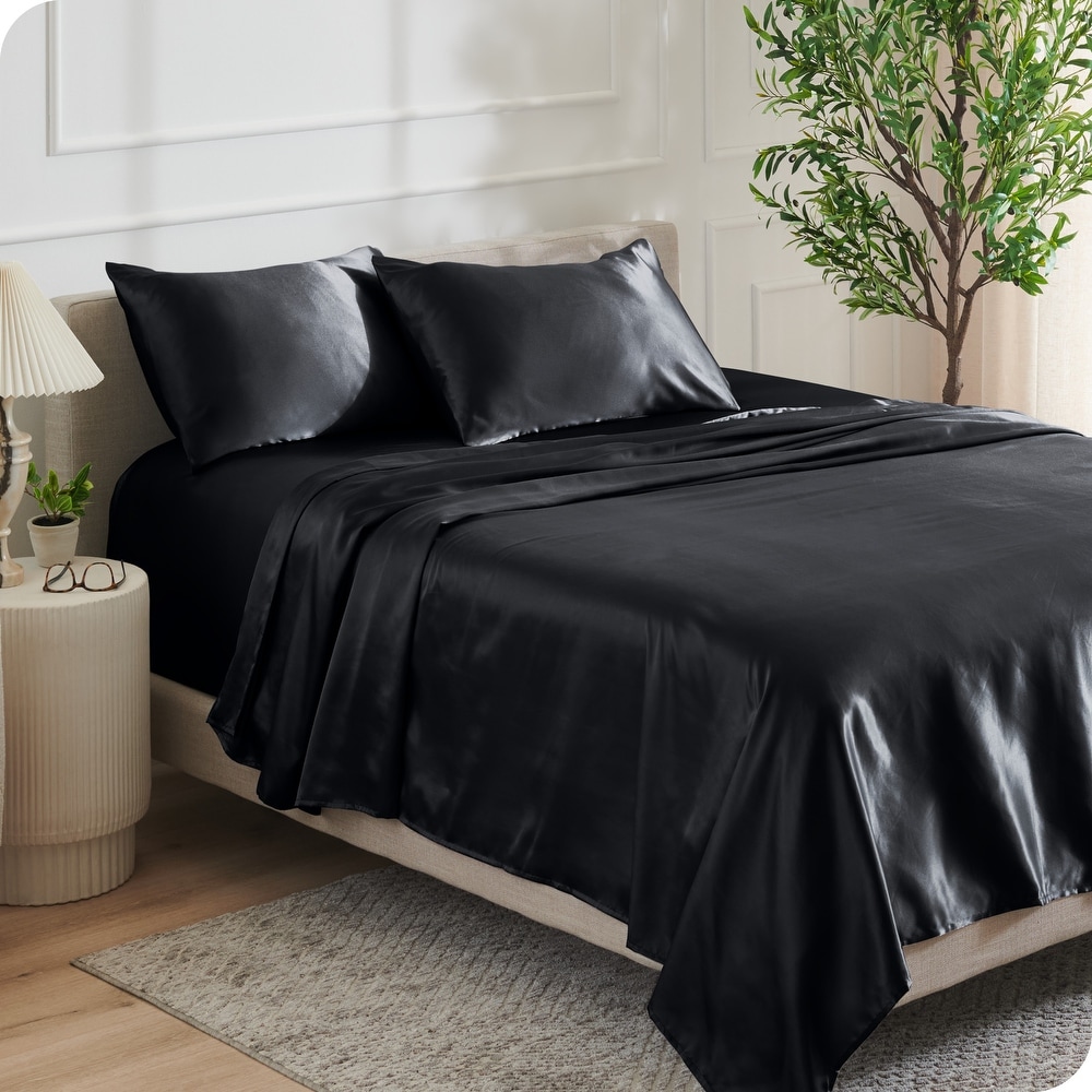 Black Satin Bed Sheet Sets Bed Bath Beyond