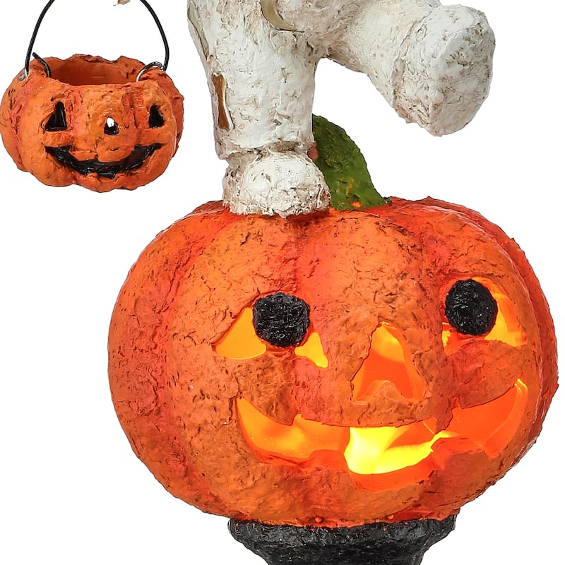 16.5" LED Pumpkin With Child
