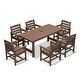 preview thumbnail 49 of 82, 7-Piece HDPE Outdoor Dining Table Sets with Umbrella Hole - 1-Table 6-Chairs Brown