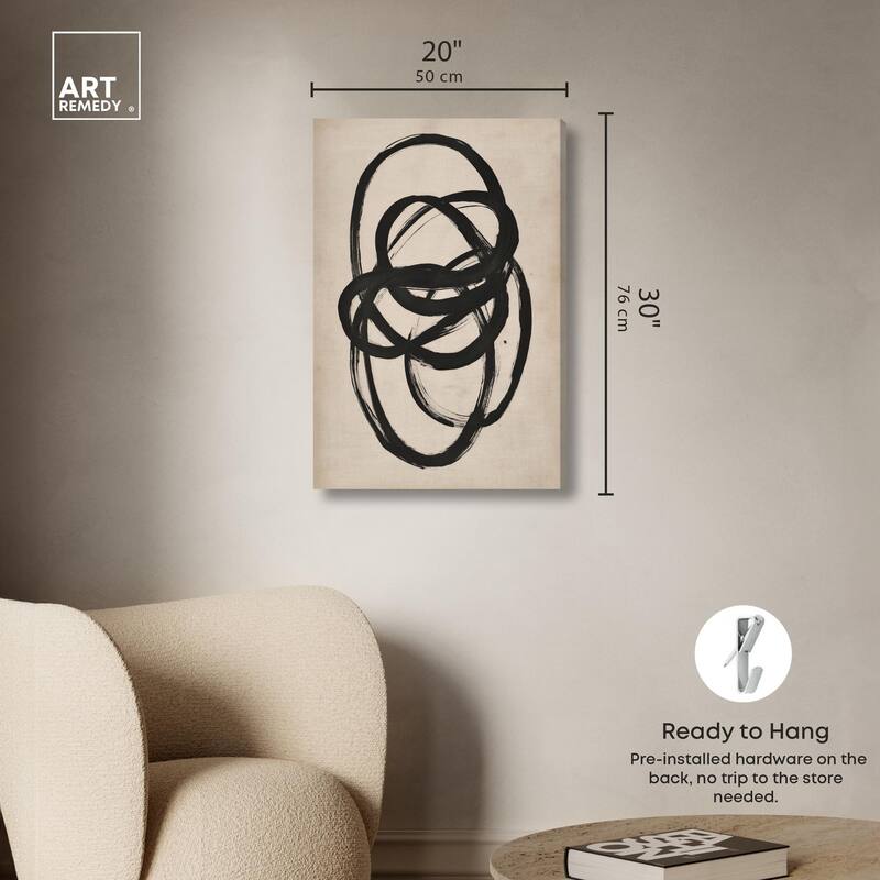 Beige Black I Canvas by Art Remedy, Gallery Wrapped