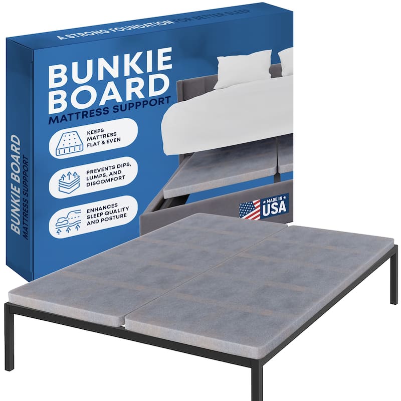 ONETAN, 1.5-Inch Split Bunkie Board for Mattress/Bed Support - Fully Assembled, Improved Comfort and Support, Gray