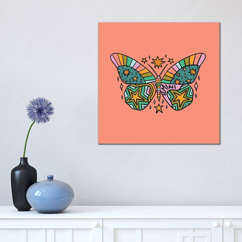 iCanvas "Gemini Butterfly" by Doodle By Meg Canvas Print - 18x18x1.5
