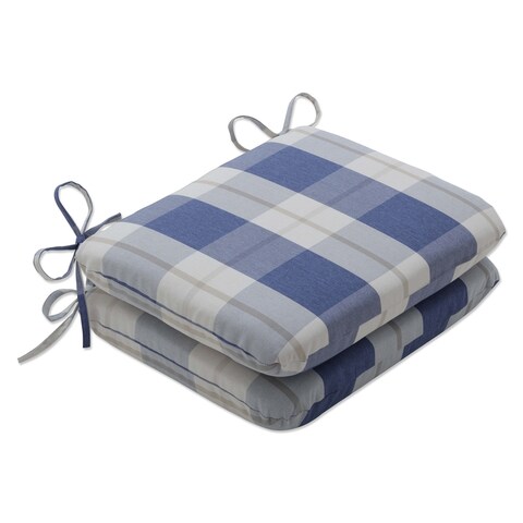 Pillow Perfect Outdoor Branson Lapis Rounded Corners Seat Cushion (Set of 2) - 15.5 X 18.5 X 3