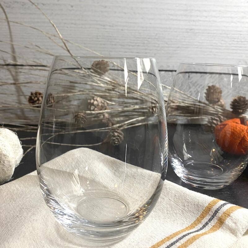 Red Vanilla Stemless Wine Glass Set/6