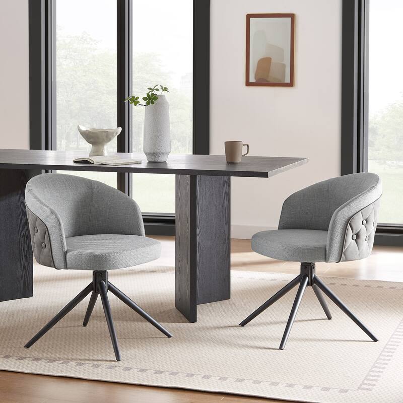 Art Leon Patchwork Fabric Swivel Home Office Chair
