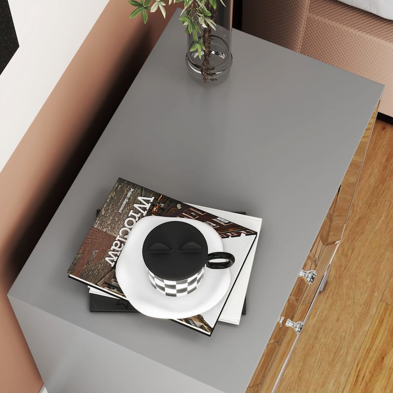 2-Drawer Mirrored Nightstand, Set of 2