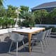Option White Table and Grey Chairs with Aluminum Legs