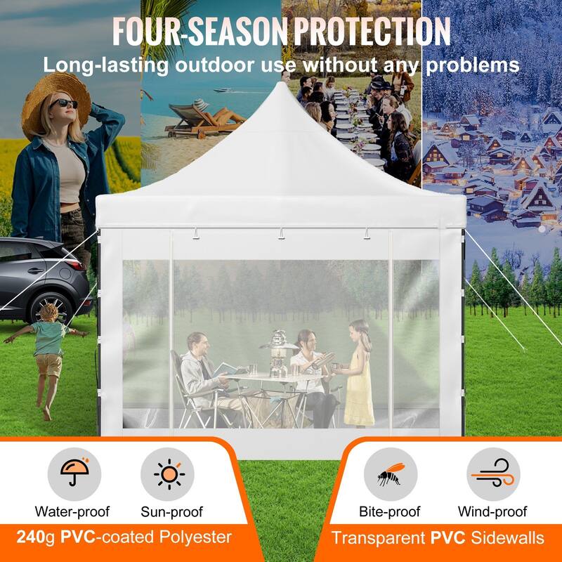 PVC Outdoor Patio Gazebo Tent with Sidewalls and Roller Bag