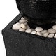 preview thumbnail 38 of 39, Glitzhome 31.75"H Polyresin Sphere Pedestal Outdoor Fountain With Pebbles Pump LED Light