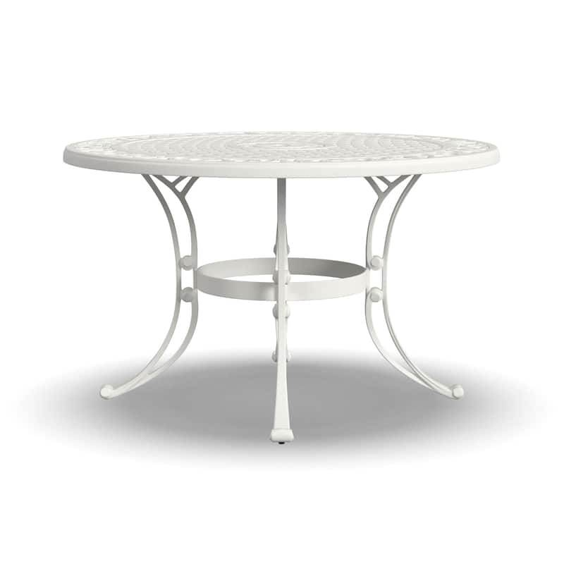 Sanibel White Aluminum Outdoor Dining Table - 48" x 29" x 48"