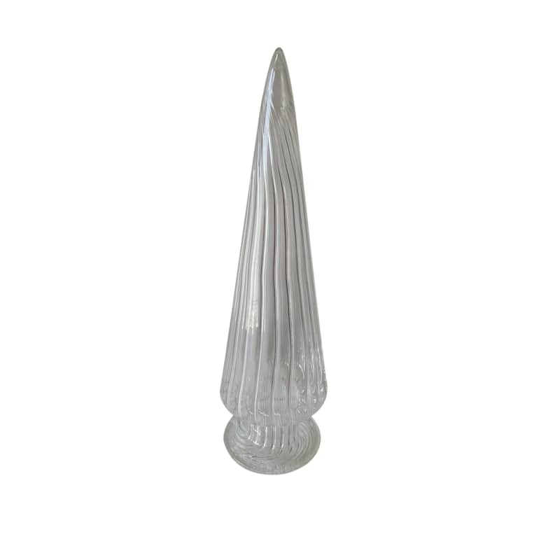 Cone Tree Glass Tabletop Decoration - 13" - Clear