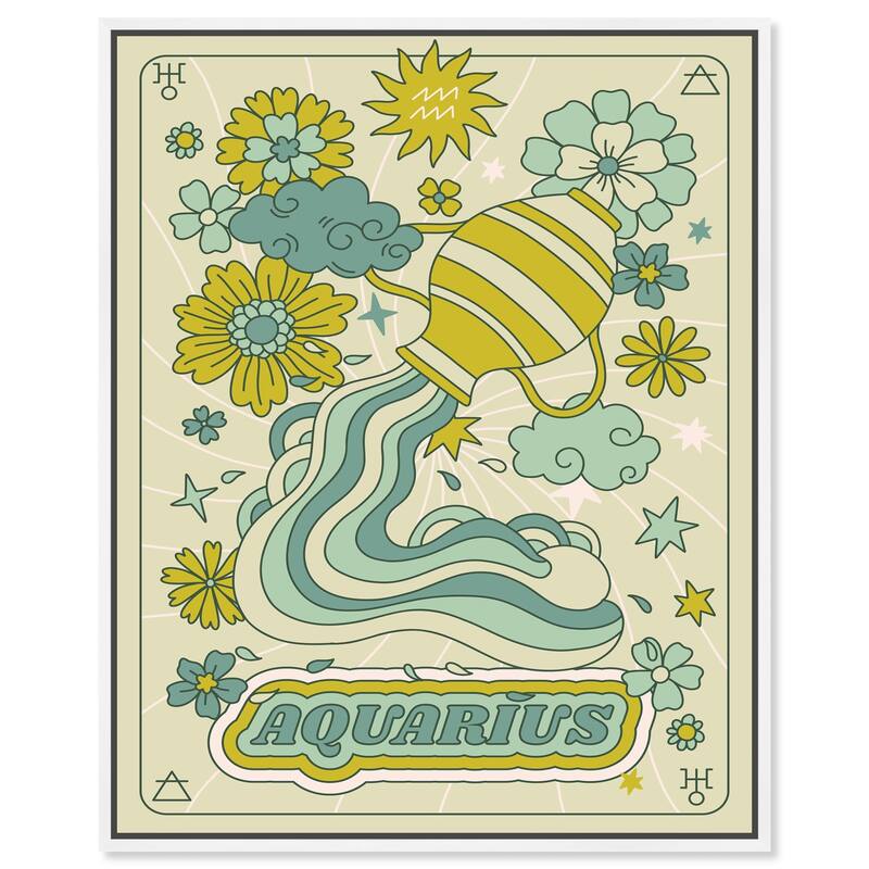 Aquarius Stars Card Canvas by Art Remedy - 30" x 36" - White
