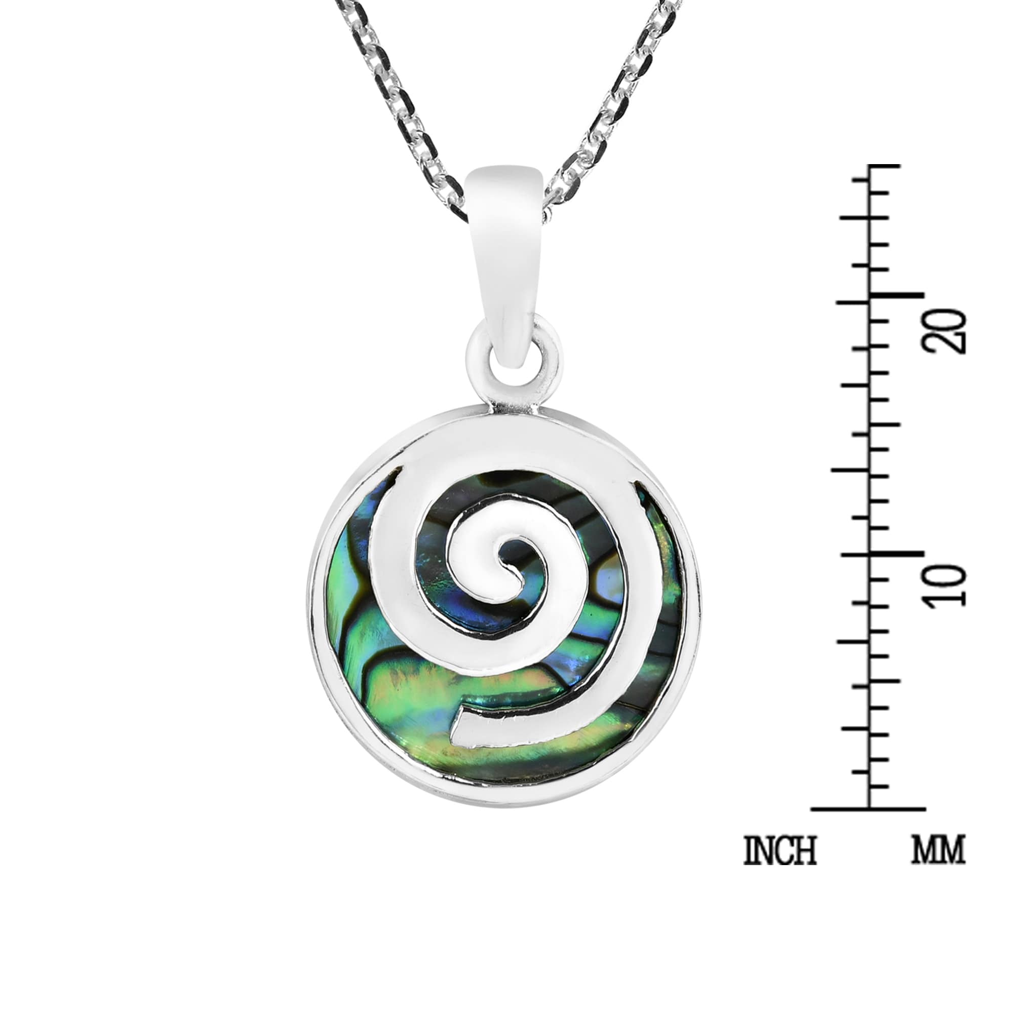 14k Tri-Color Tri-color Diamond-cut Beads on Spiral Pendant Necklace