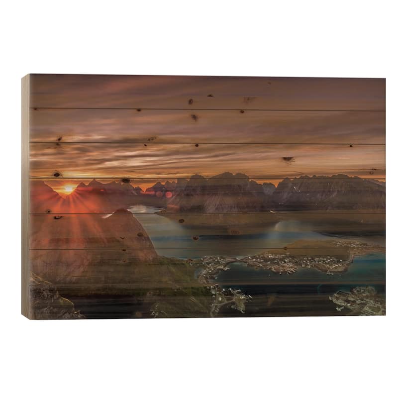 Midnight Sun, Norway I Print On Wood by Anders Jorulf - Multi-Color - 26x40x1.5