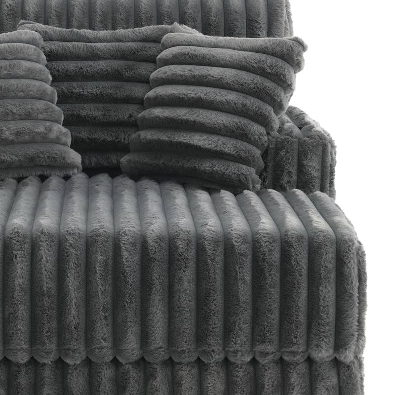 42"W Upholstered Chaise Lounge Sofa Bed with Pillow and Cup Holder