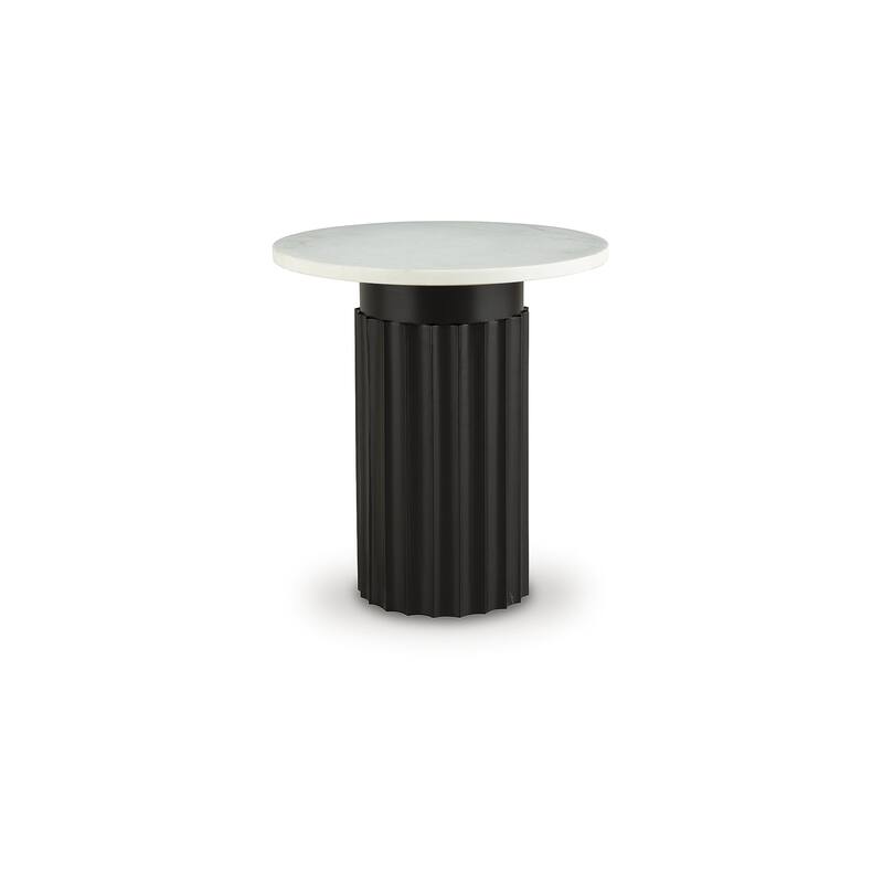Signature Design by Ashley Wainstone Black/White Accent Table - 18.13" W x 18.13" D x 20.13" H