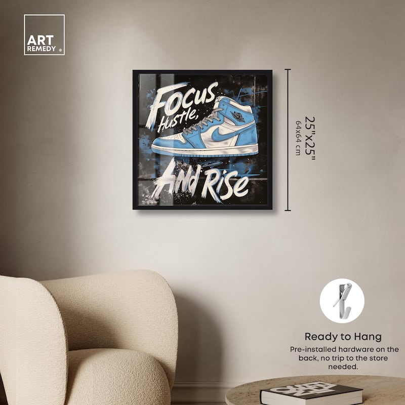 Hustle and Rise Sneaker Shadowbox by Art Remedy