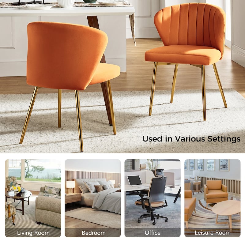 Aruna Accent Chair with Metal Legs 20''W X 19.5 ''D X 29''H by HULALA HOME