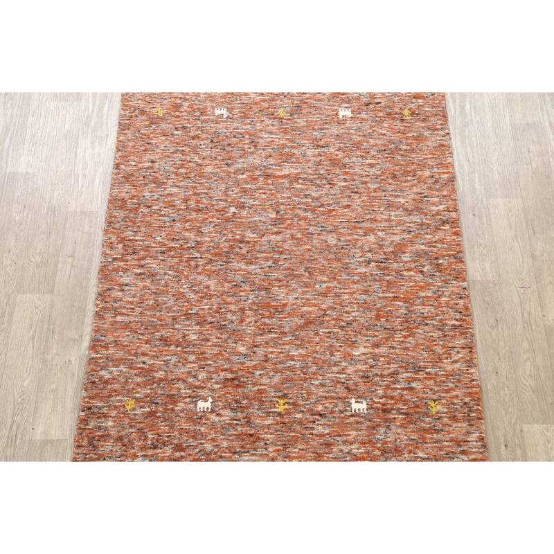 Hand Knotted Oriental 100% Wool Carpet Tribal Abstract Multi-Colored Gabbeh Area Rug - 8' 0'' X 5' 1''