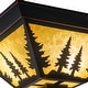 preview thumbnail 9 of 9, Yosemite Bronze Rustic Tree Square Indoor Outdoor Flush Mount Ceiling Light - 14-in W x 5.75-in H x 14-in D