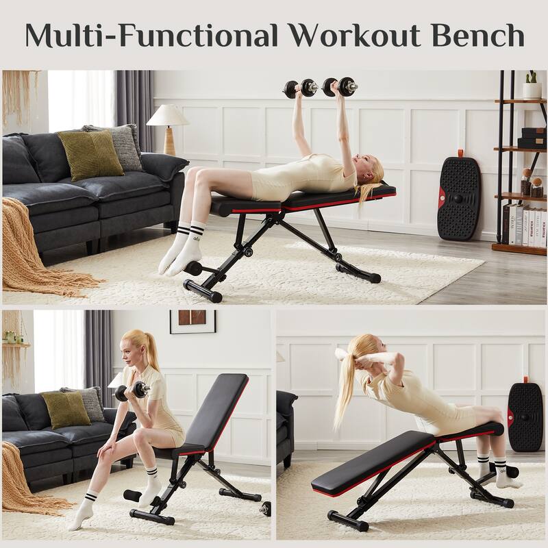 Heavy Duty Adjustable Workout Bench - 795lb Capacity, Folding Exercise Bench for Home Gym