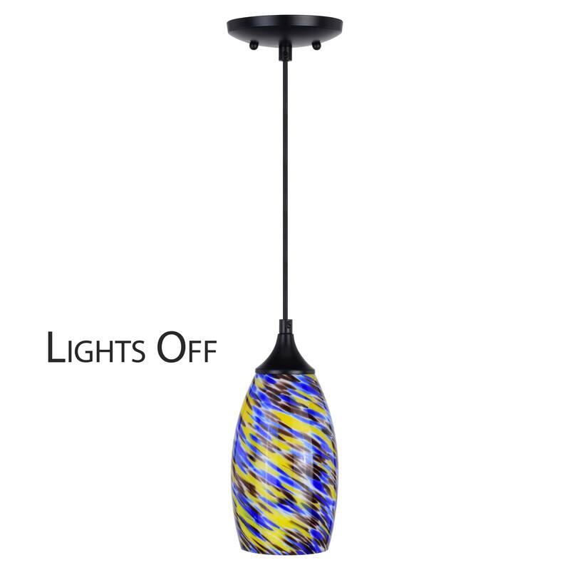 Bellevue VXP23351 Mirage 5" Wide Mini Pendant with Azure Glass Shade