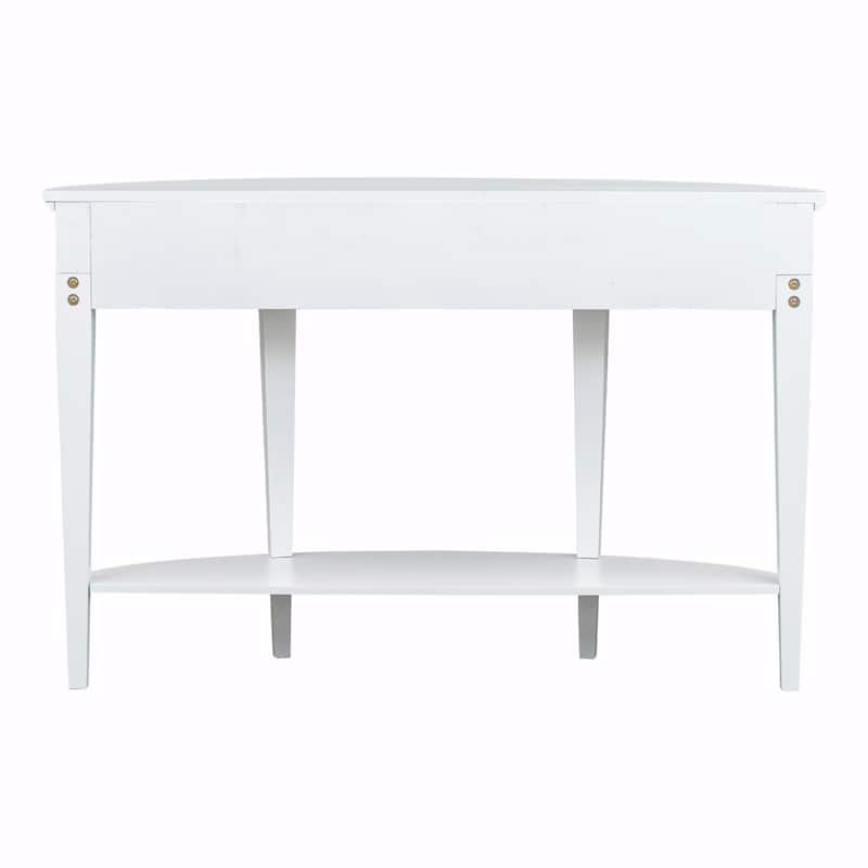 Modern Curved Console Table with 3 Drawers and 1 Shelf