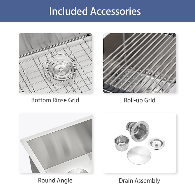 Brushed Nickel Stainless Steel Double Bowl Farmhouse Kitchen Sink with Sink Grid
