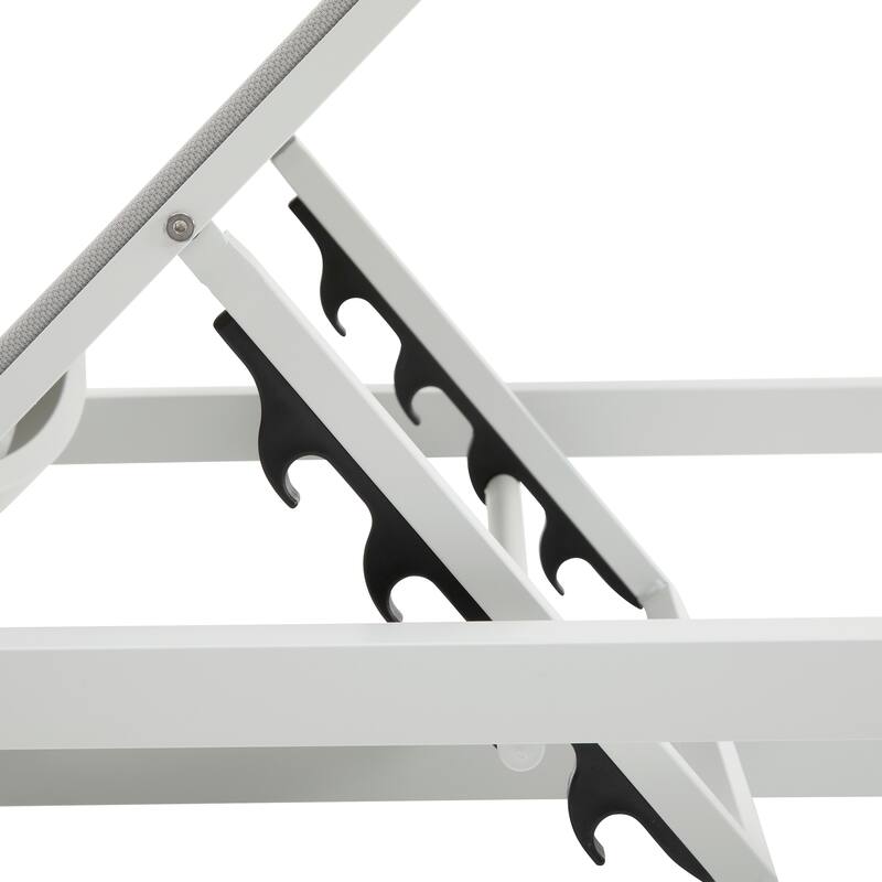 Roomfitters Adjustable Outdoor Chaise Lounge Chair, Aluminum Frame with Textilene Mesh, 5 Recline Positions