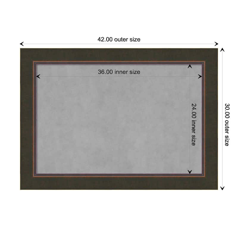 Amanti Art Milano Bronze Framed Magnetic Board - Board Size 36x24