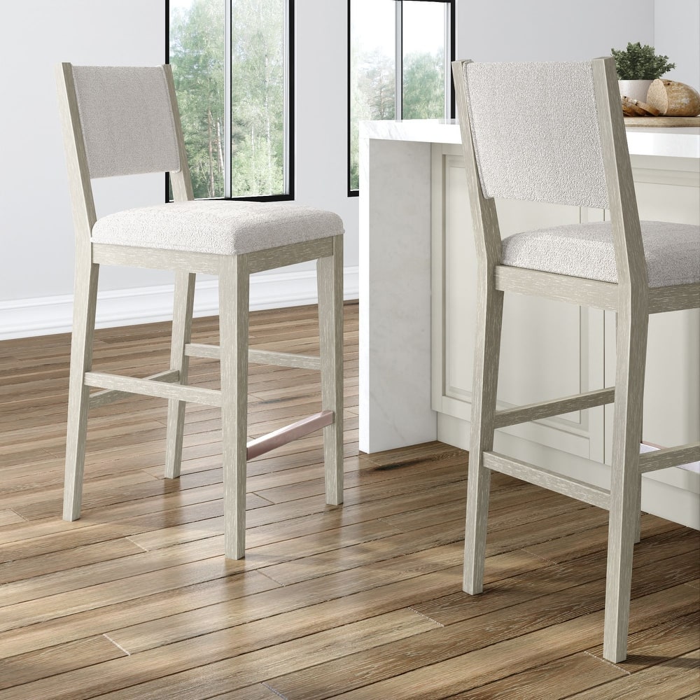 Plank and Beam Sereno Upholstered Bar Height Stool - Set of 2