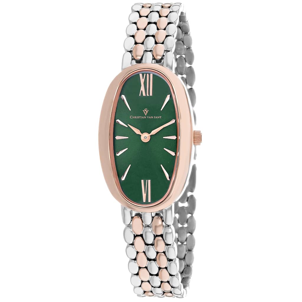 Christian Van Sant Women's Lucia Green Dial Watch - CV1817 - One Size