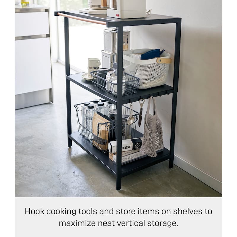 Yamazaki Home Storage Rack - Three Sizes, Steel, 35-Inch, Holds 64.9 lbs, Adjustable - L 18.31 x W 23.62 x H 35.43 inches