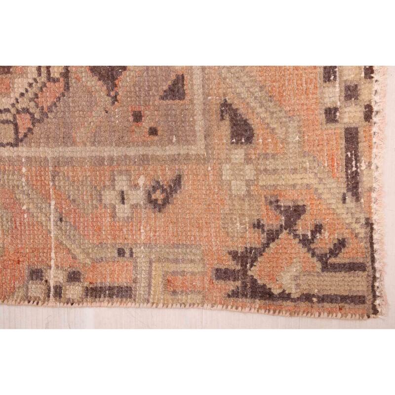 ECARPETGALLERY Hand-knotted Antalya Vintage Brown Wool Rug - 3'5 x 13'5