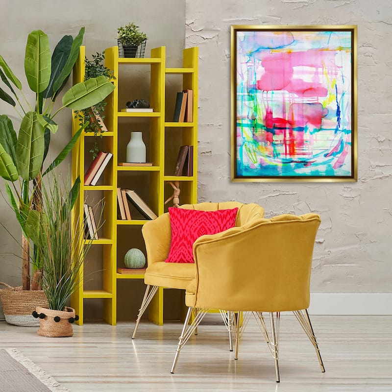 Stupell Vivid Watercolor Abstraction Framed Floater Canvas Wall Art Design By Gemma Bardot
