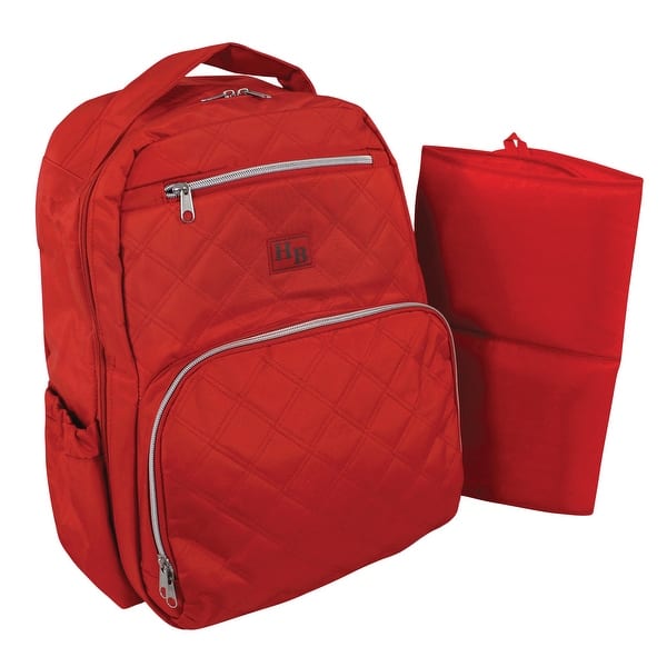 slide 1 of 1, Hudson Baby Premium Diaper Bag Backpack and Changing Pad, Red, One Size - Red - One Size One Size - Red