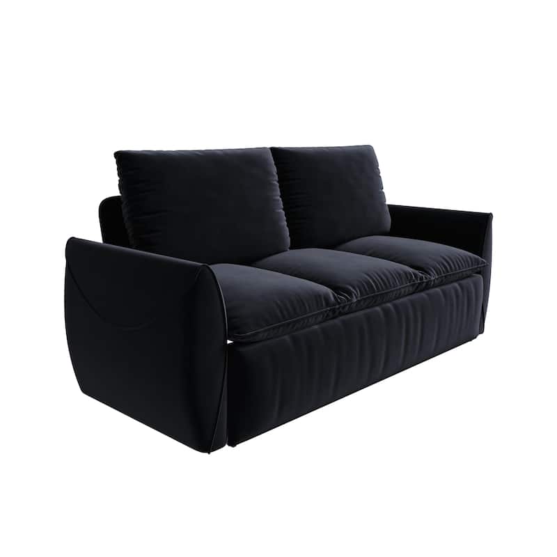 Homy Casa 70'' Velvet Pull-Out Sofa Bed, Convertible Sleeper Loveseat