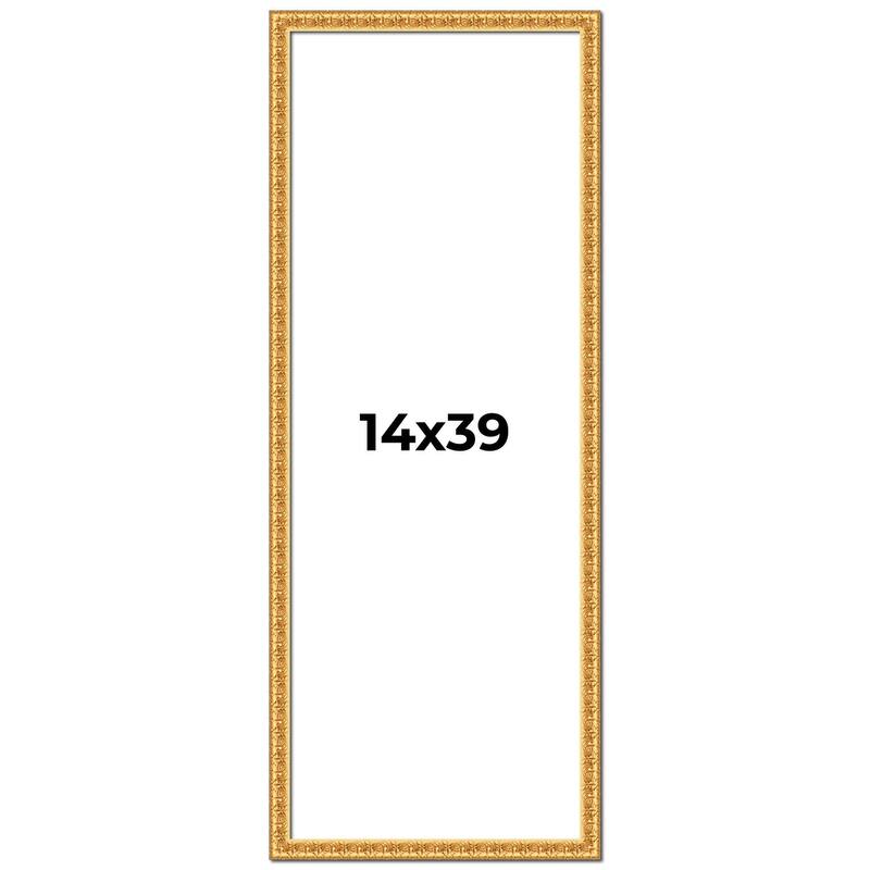 14x39 Frame Gold Real Wood Picture Frame Width 1 inches | Interior