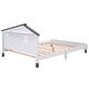 preview thumbnail 5 of 6, Full Size Bed Frame with House Shape Headboard, Platform Bed Full, Modern Wood Double Bed Frames for Kids Boys Girls Teens,White