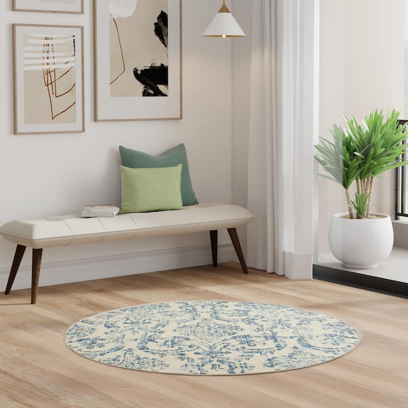 Nourison Jane Farmhouse Vintage Indoor only Damask Area Rug