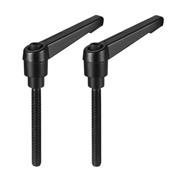 M6 x 40mm Handle Adjustable Clamping Lever Thread Male Threaded Stud 2Pcs