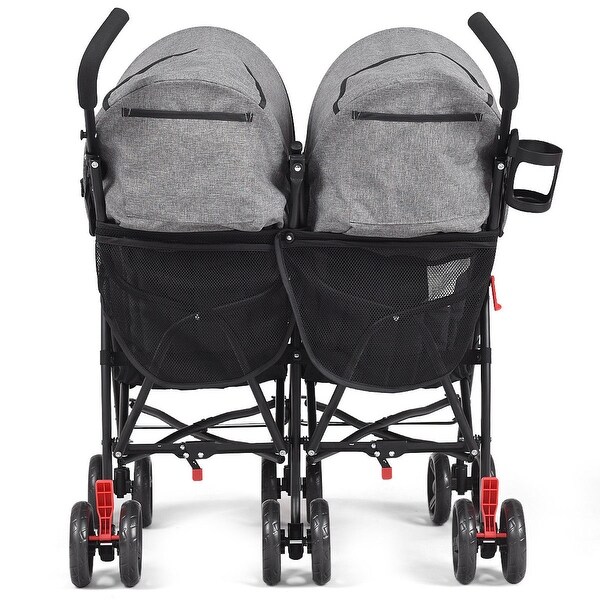 costway foldable twin baby double stroller
