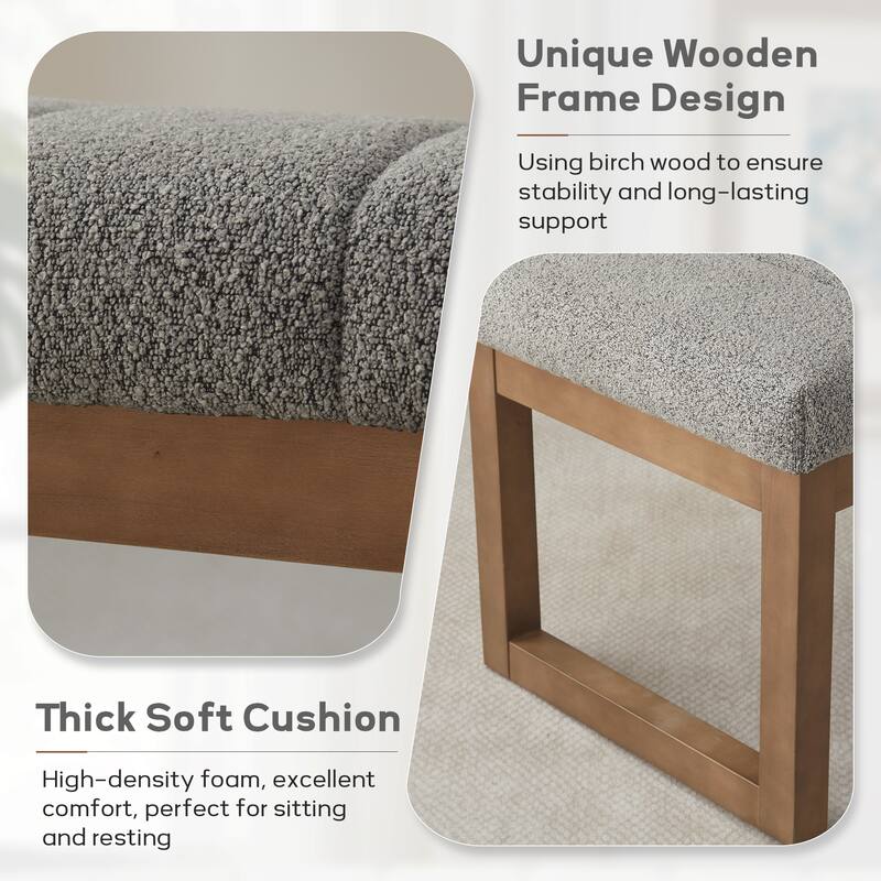 45" Entryway Upholstered Bench Shoe Rack Bench
