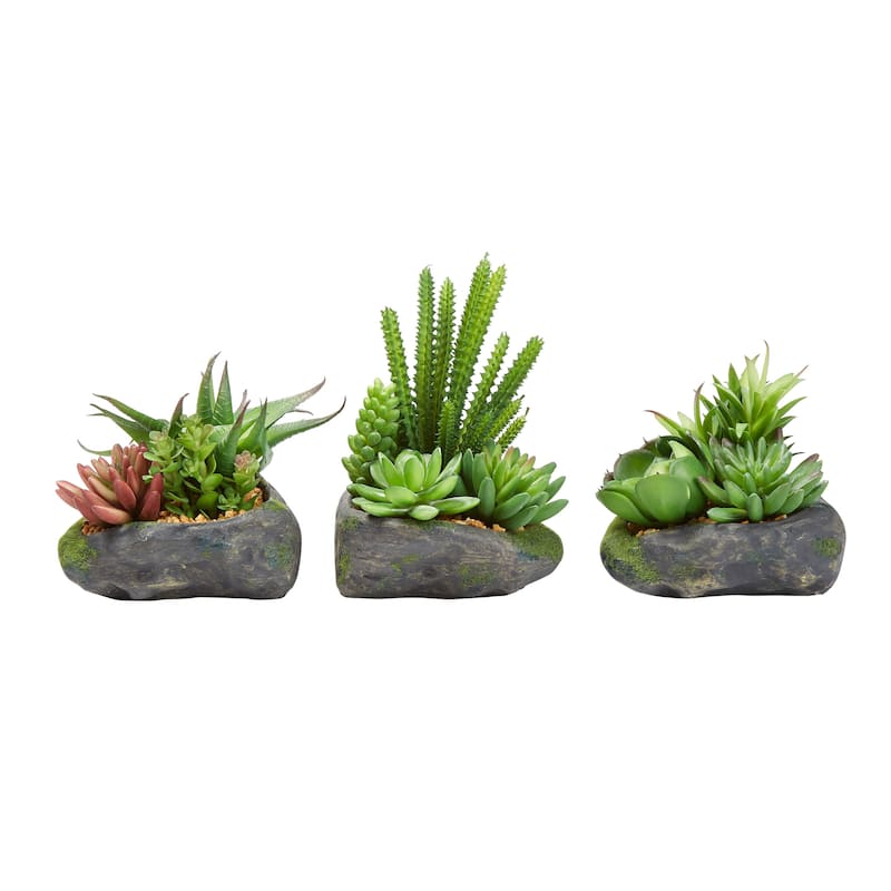 Pure Garden 3-Piece Artificial Succulent Plant Set
