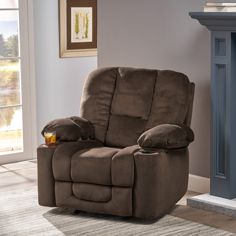 Gannon Fabric Glider Recliner Club Chair by Christopher Knight Home - Chocolate Brown